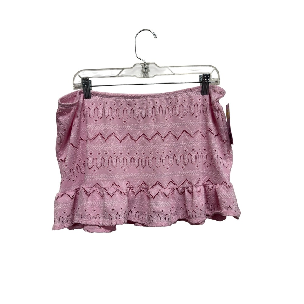 Wild Fable Pink Eyelet Ruffle Mini Skirt Women's XL NWT Y2K Cottagecore